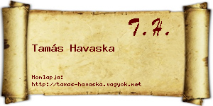 Tamás Havaska névjegykártya